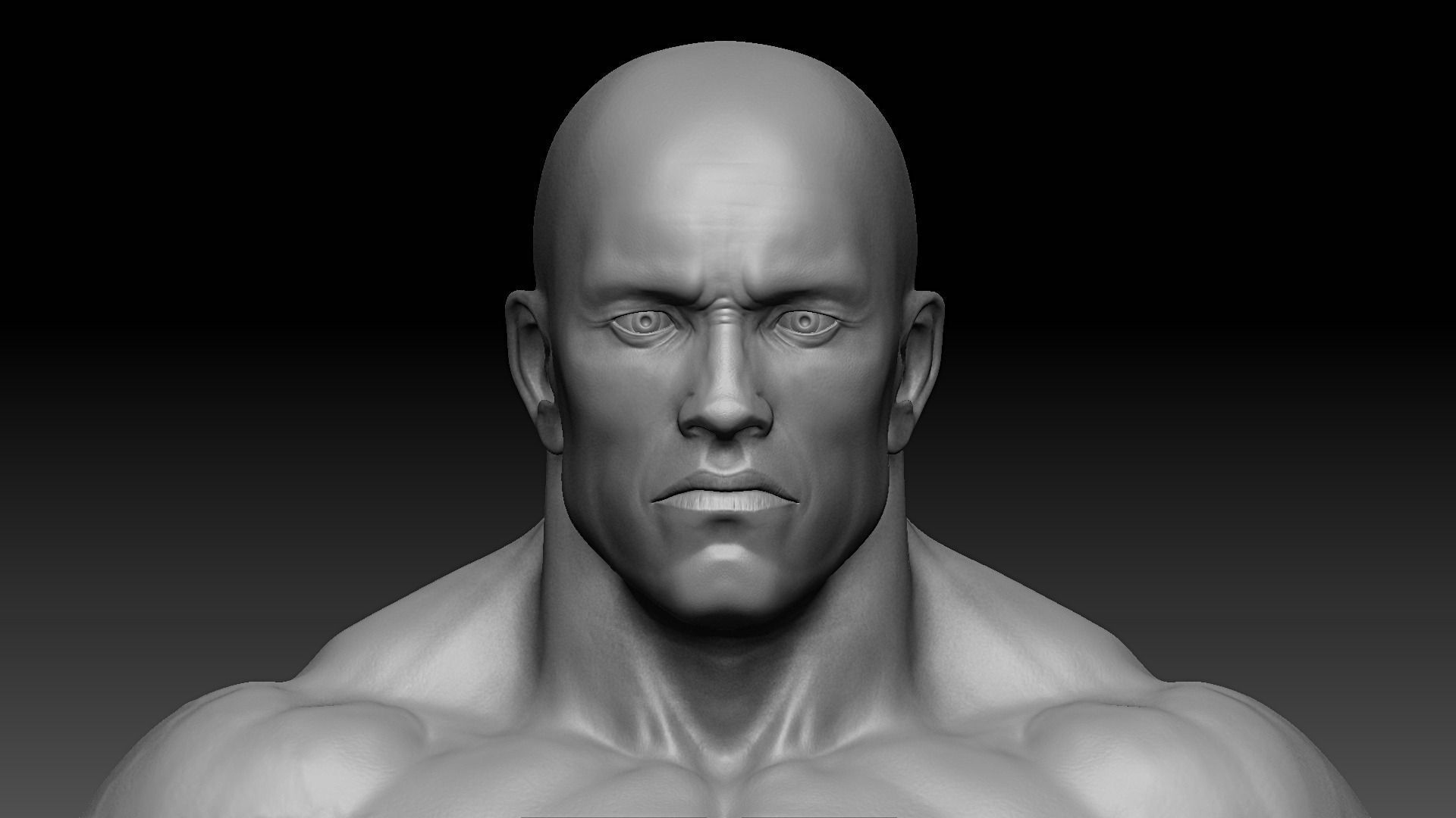 Muscular male body Low-poly 3D model_3