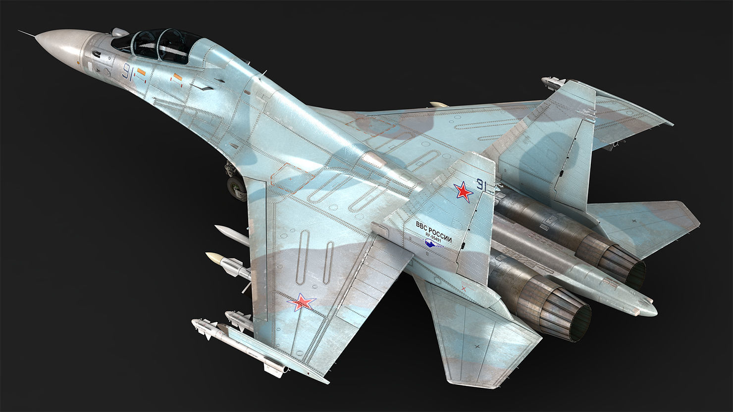 Su-30M2 russian air force fighter jet 3D model_7