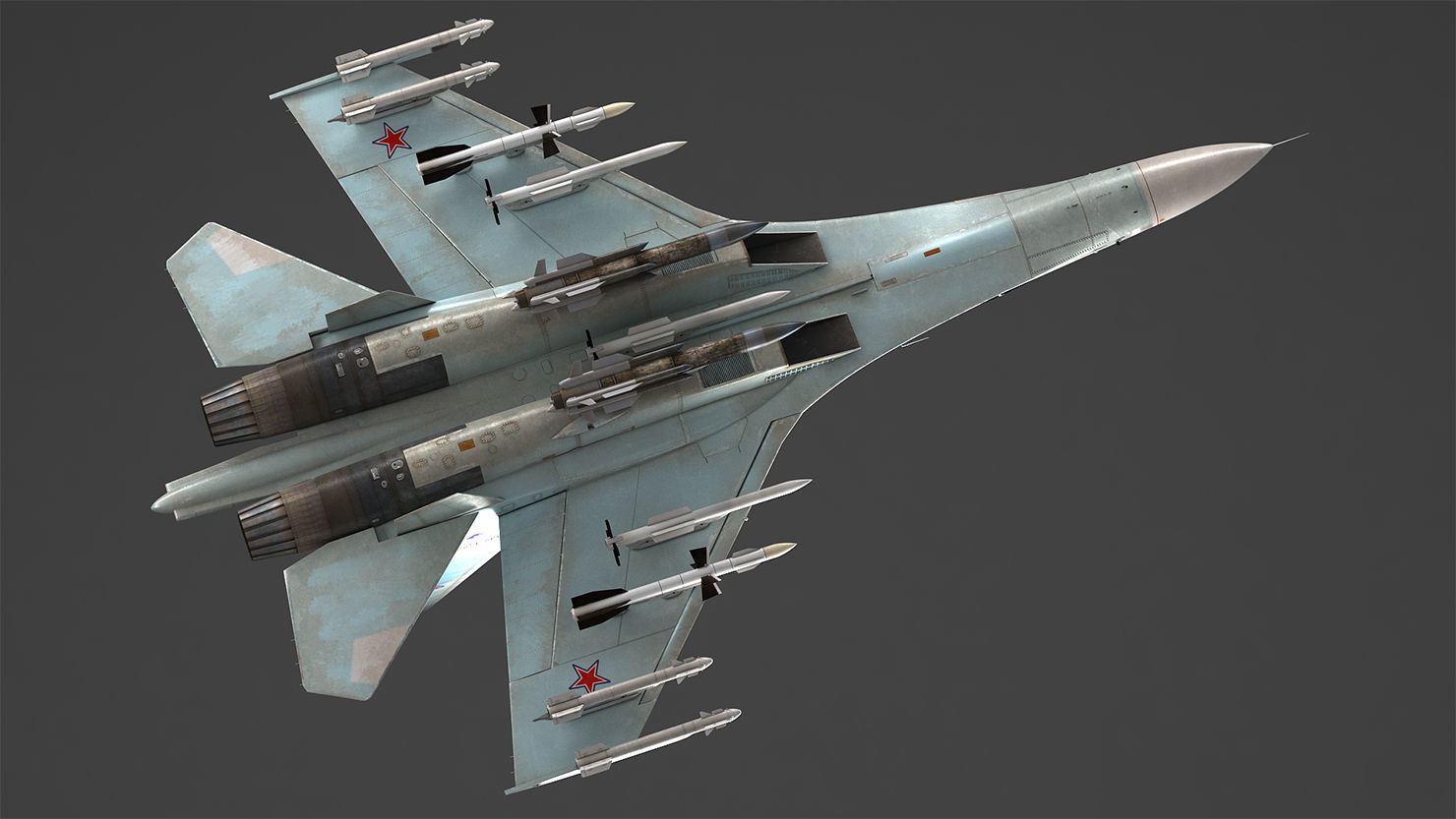 Su-30M2 russian air force fighter jet 3D model_8