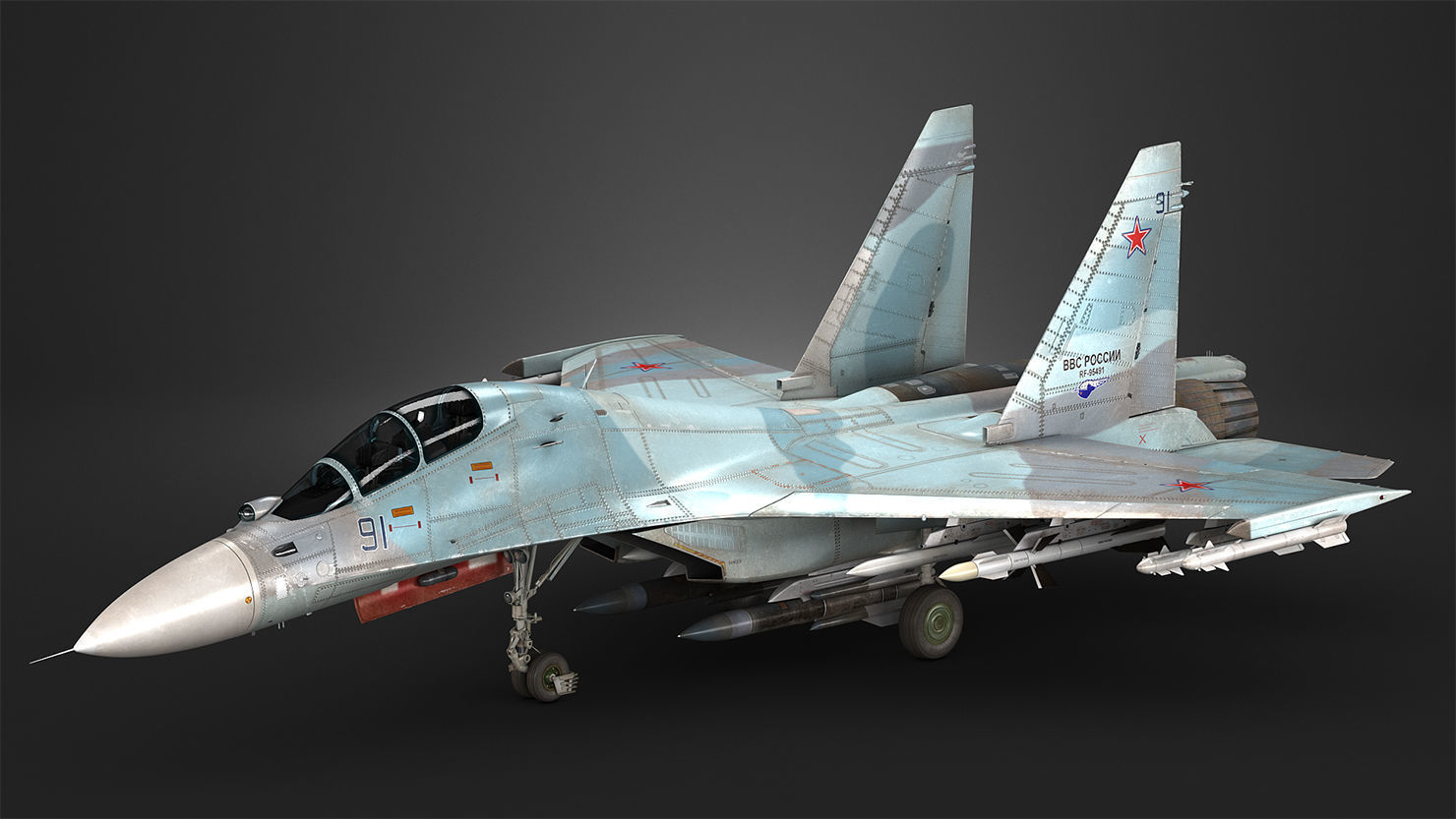 Su-30M2 russian air force fighter jet 3D model_6
