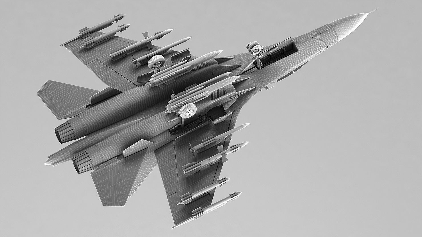 Su-30M2 russian air force fighter jet 3D model_19