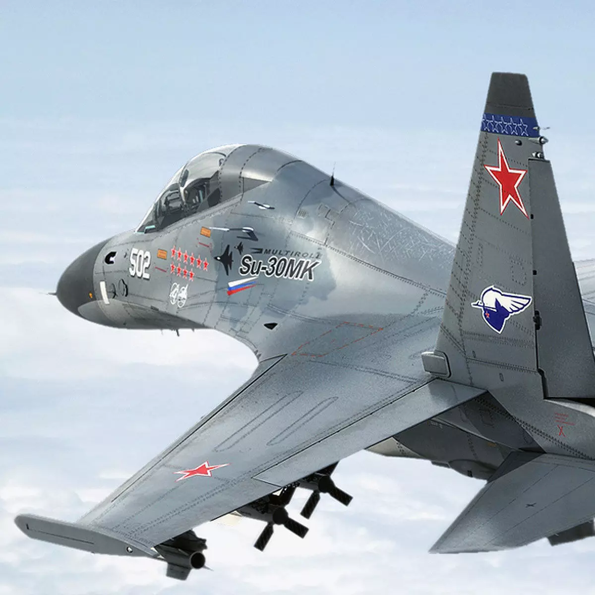 Su-30M2 russian air force fighter jet 3D model_0