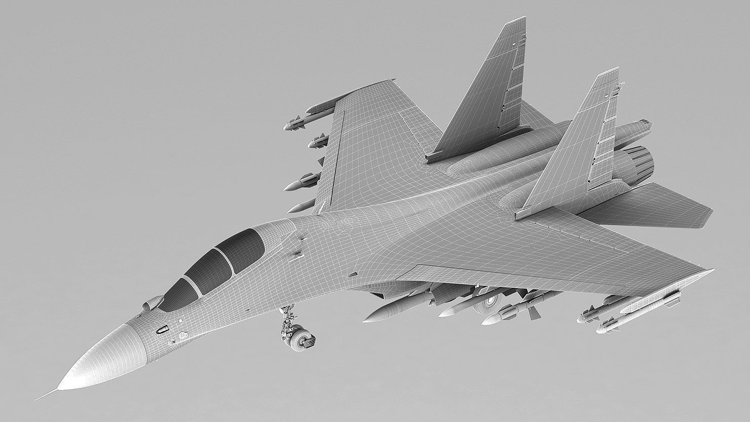 Su-30M2 russian air force fighter jet 3D model_18
