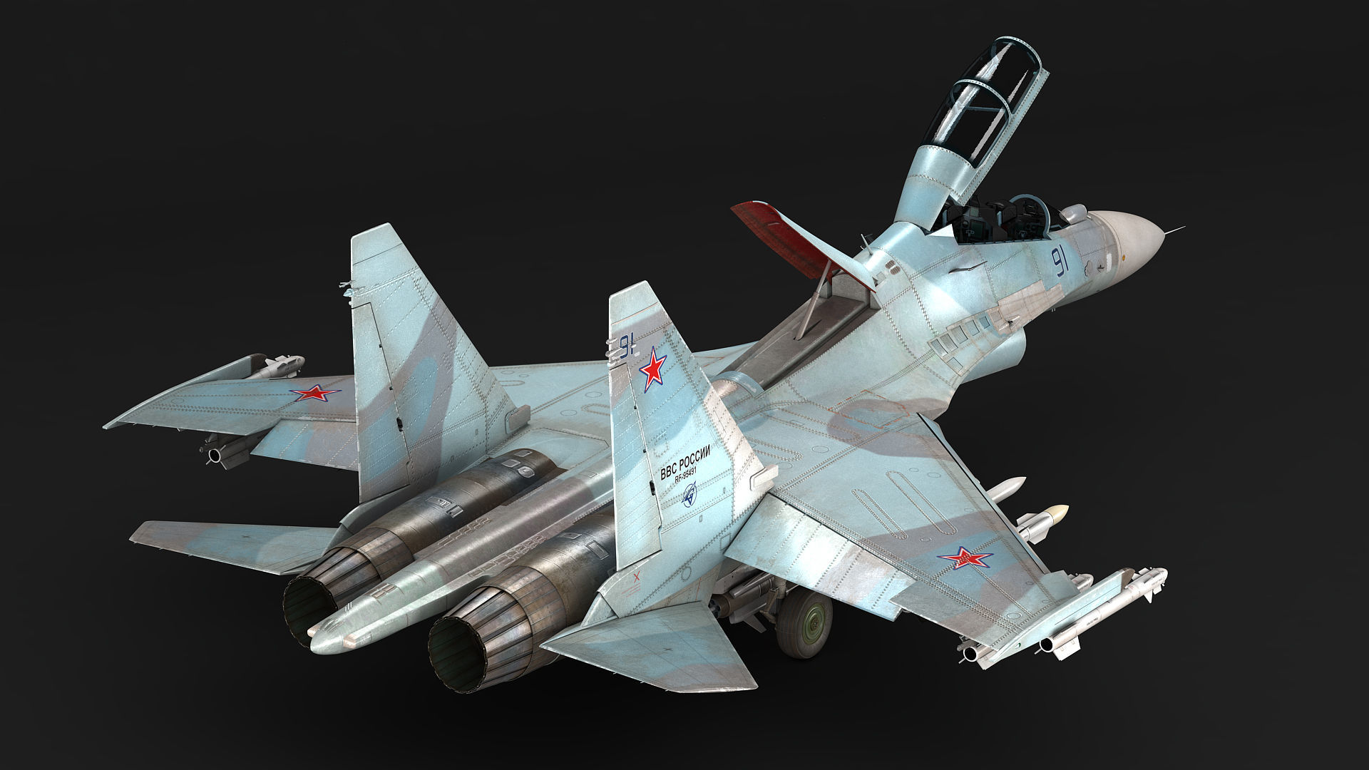 Su-30M2 russian air force fighter jet 3D model_5