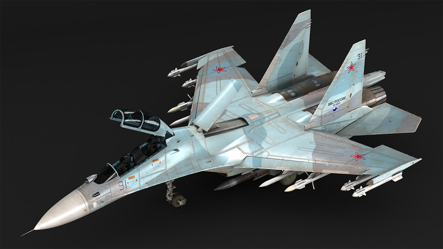 Su-30M2 russian air force fighter jet 3D model_3