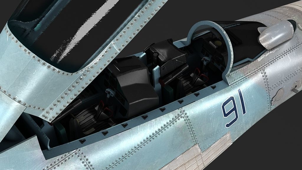 Su-30M2 russian air force fighter jet 3D model_9