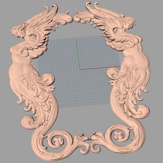 Artcam 3D relief STL models for CNC woodworking E121 3D model_1