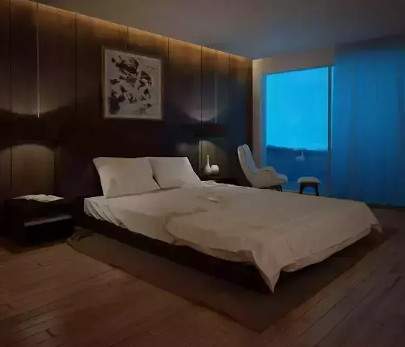 Interior Bedroom Night 001