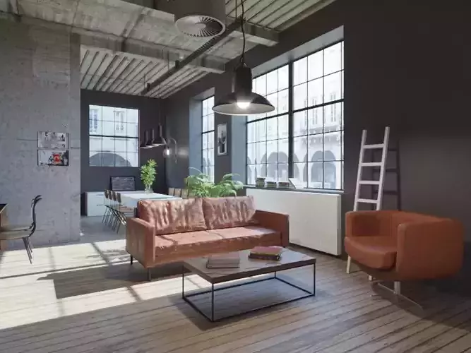 Loft Dot Interior Cinema4D Corona