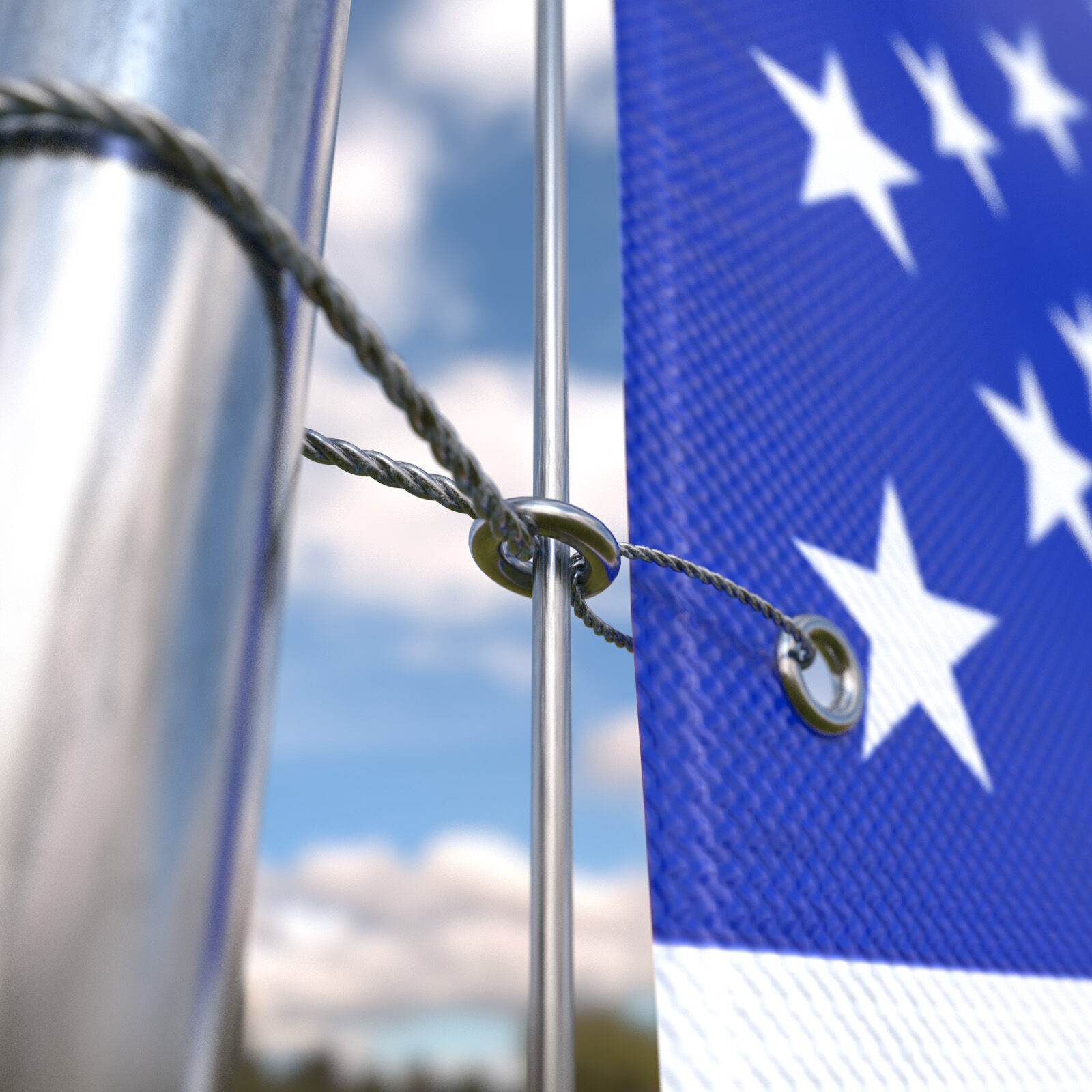 Flag USA animated loop 3D model_3