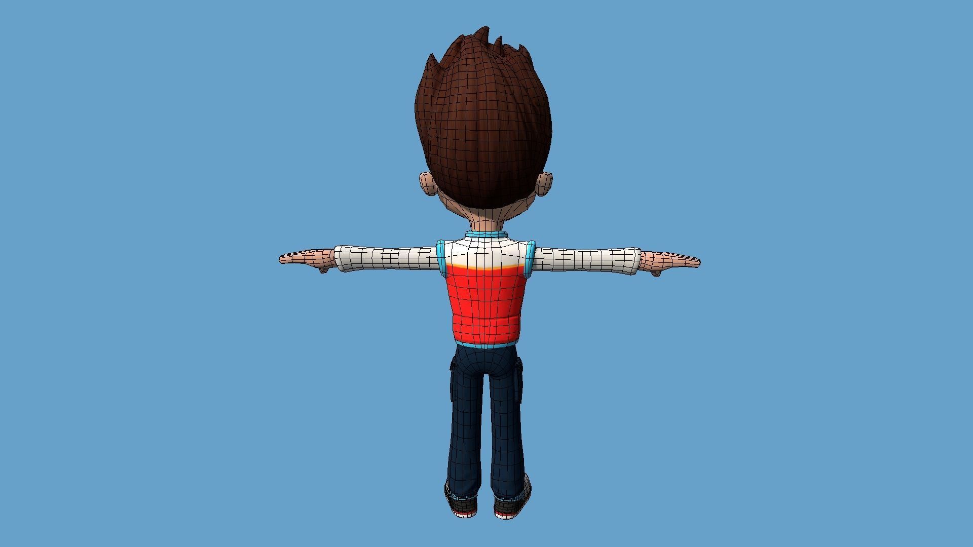 cartoon man Low-poly 3D model_9