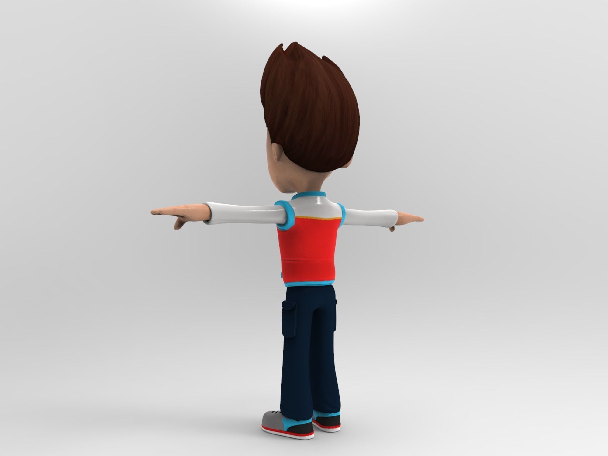 cartoon man Low-poly 3D model_3