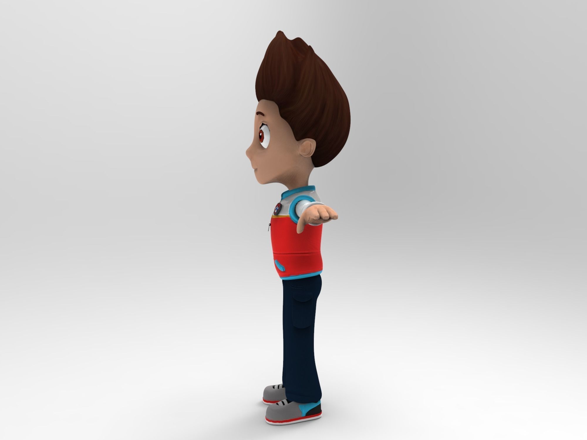 cartoon man Low-poly 3D model_2