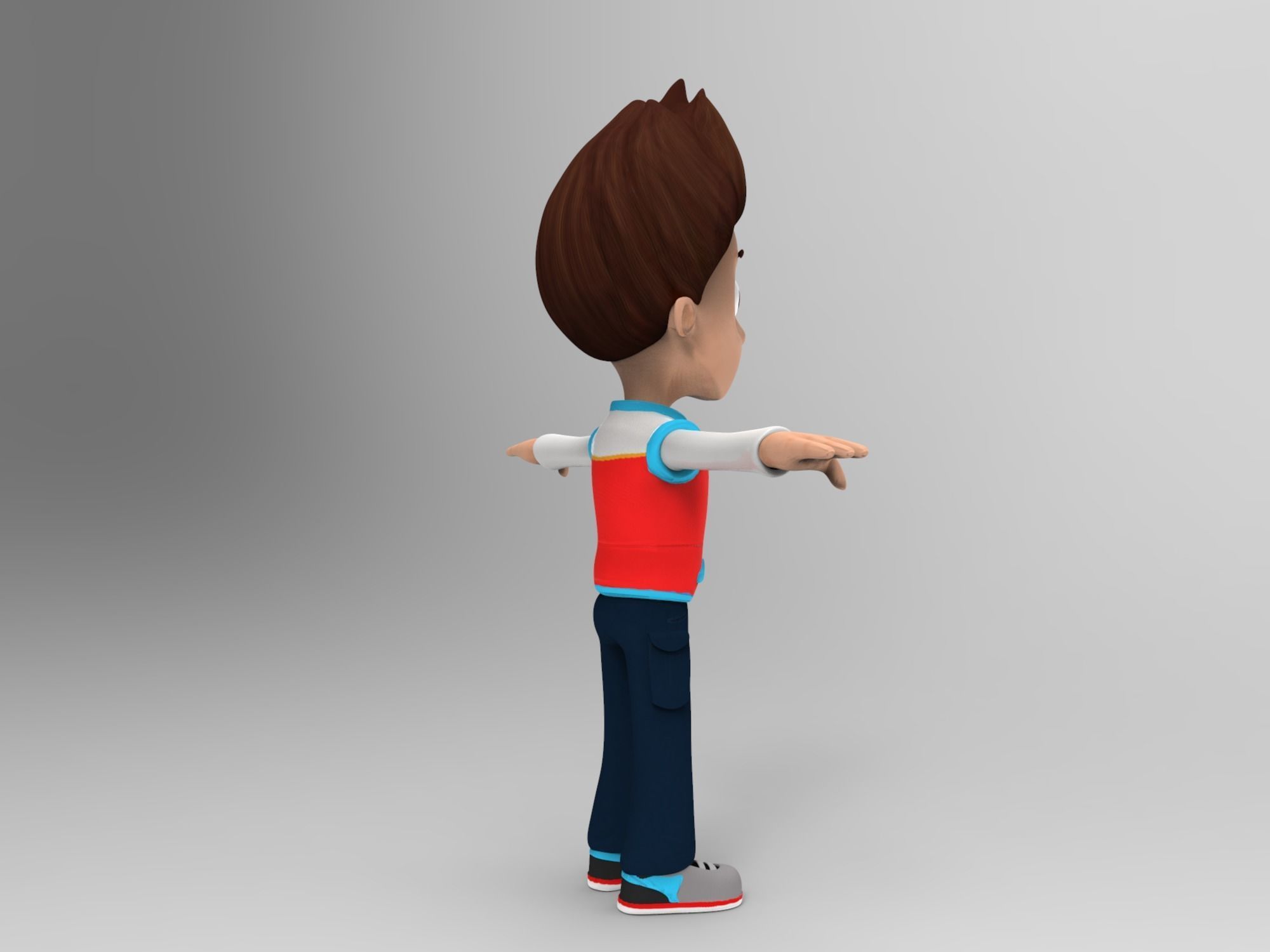 cartoon man Low-poly 3D model_5