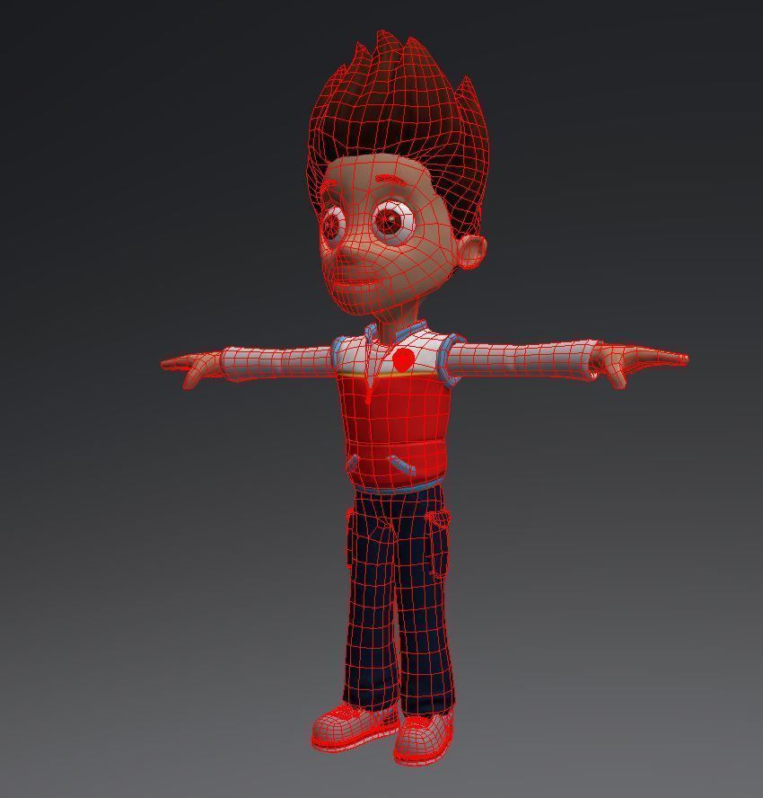 cartoon man Low-poly 3D model_11