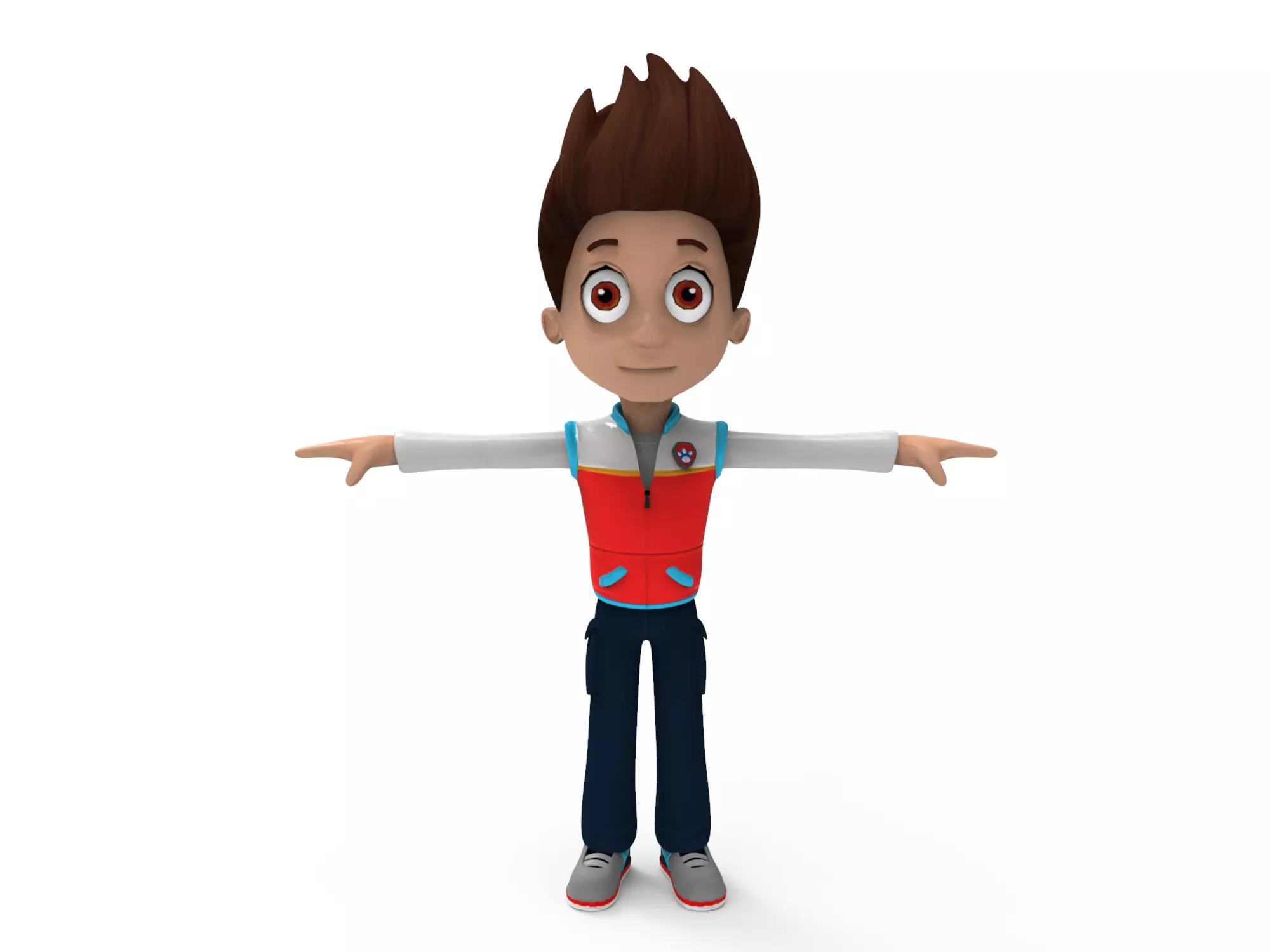 cartoon man Low-poly 3D model_0
