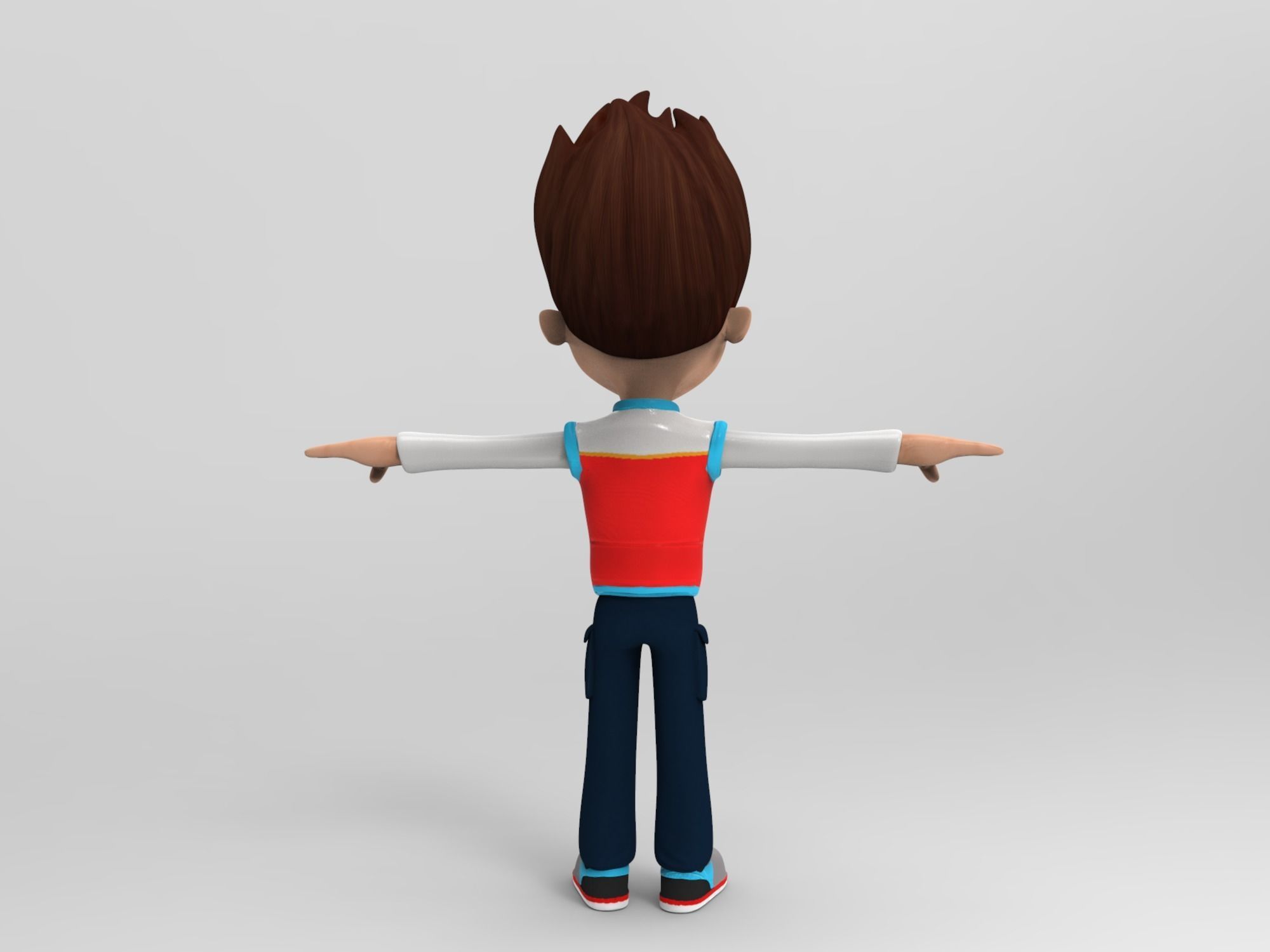 cartoon man Low-poly 3D model_4