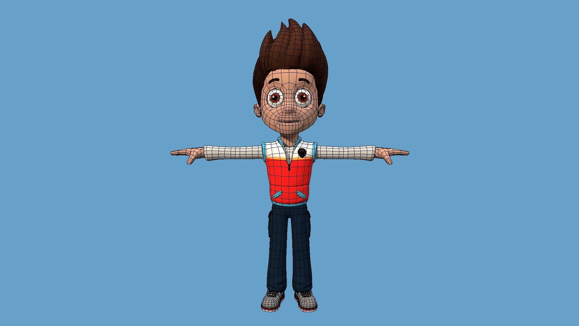cartoon man Low-poly 3D model_10