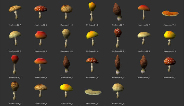 MushroomPack mushroom pack Low-poly 3D model_2