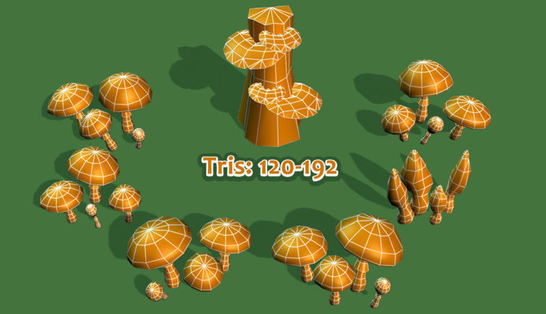 MushroomPack mushroom pack Low-poly 3D model_3