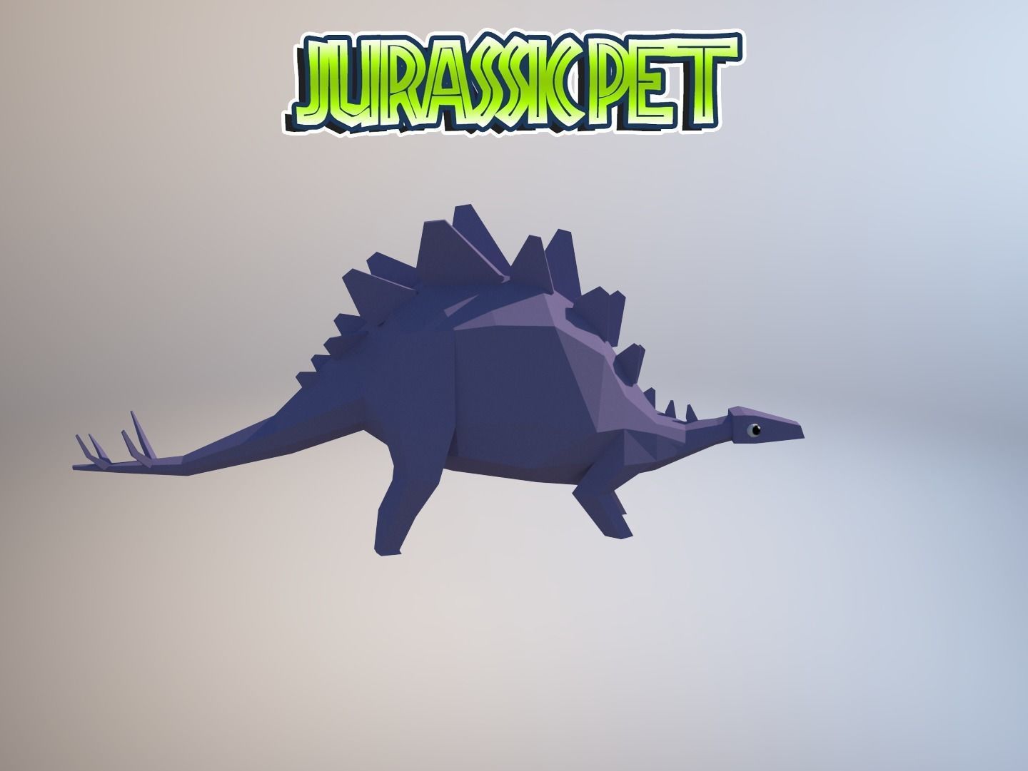 Stegosaurus jurassic pet Low-poly 3D model_16