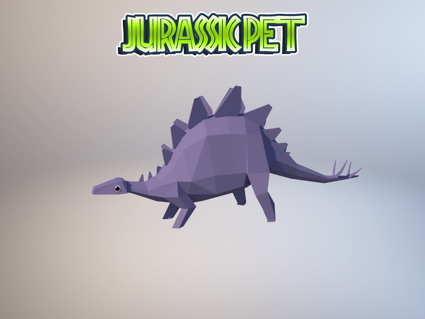 Stegosaurus jurassic pet Low-poly 3D model_29