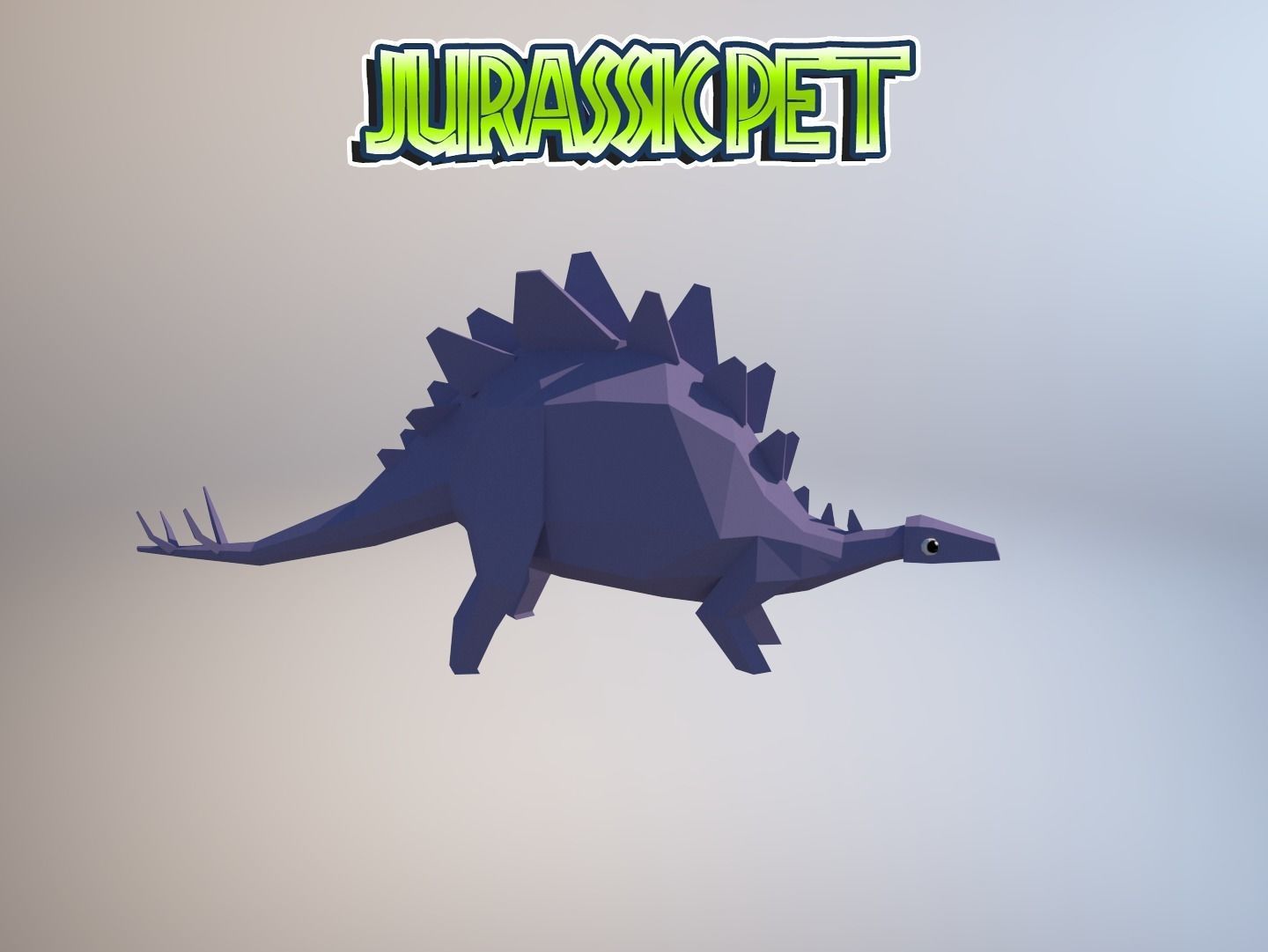 Stegosaurus jurassic pet Low-poly 3D model_17