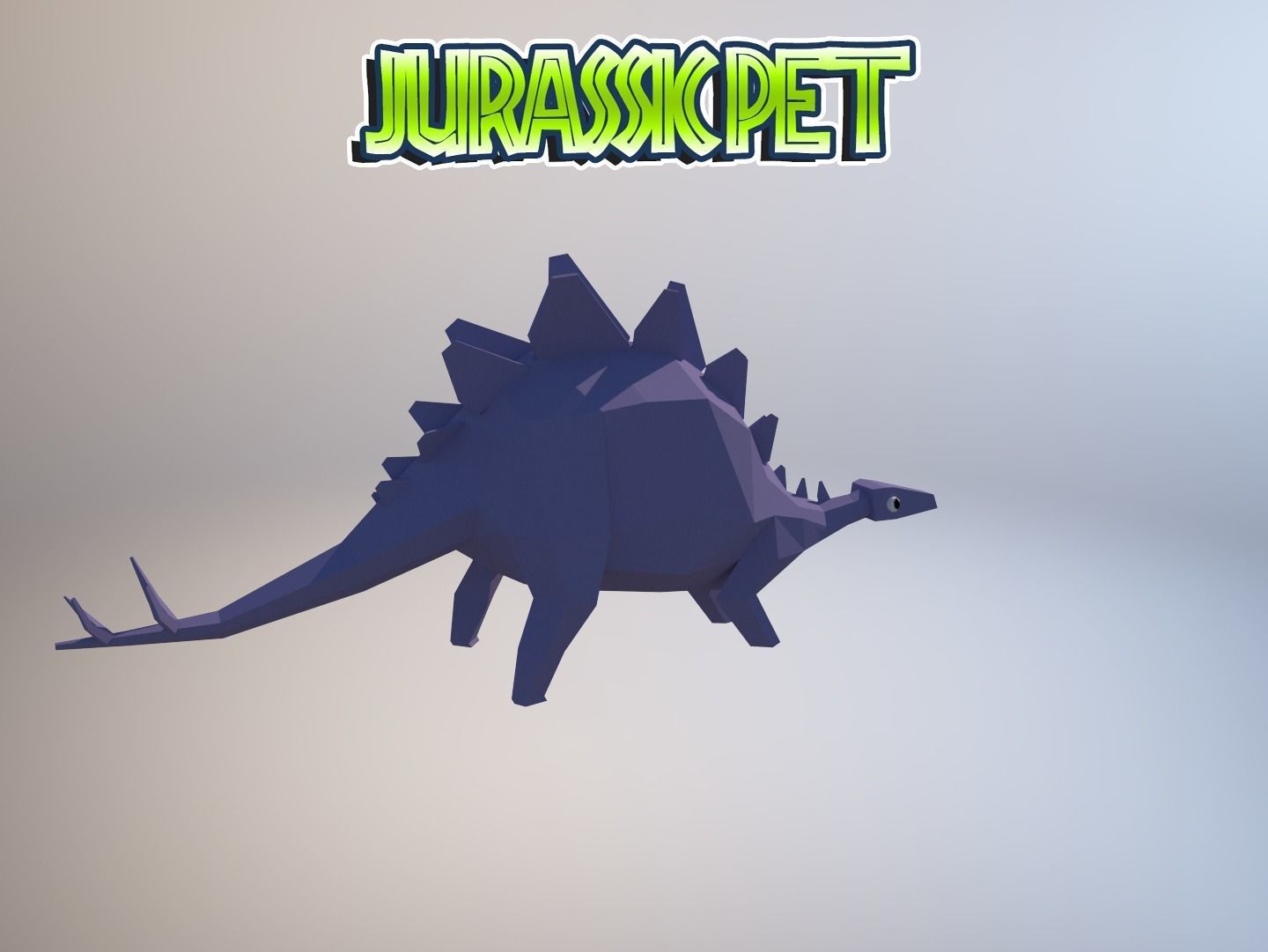 Stegosaurus jurassic pet Low-poly 3D model_14