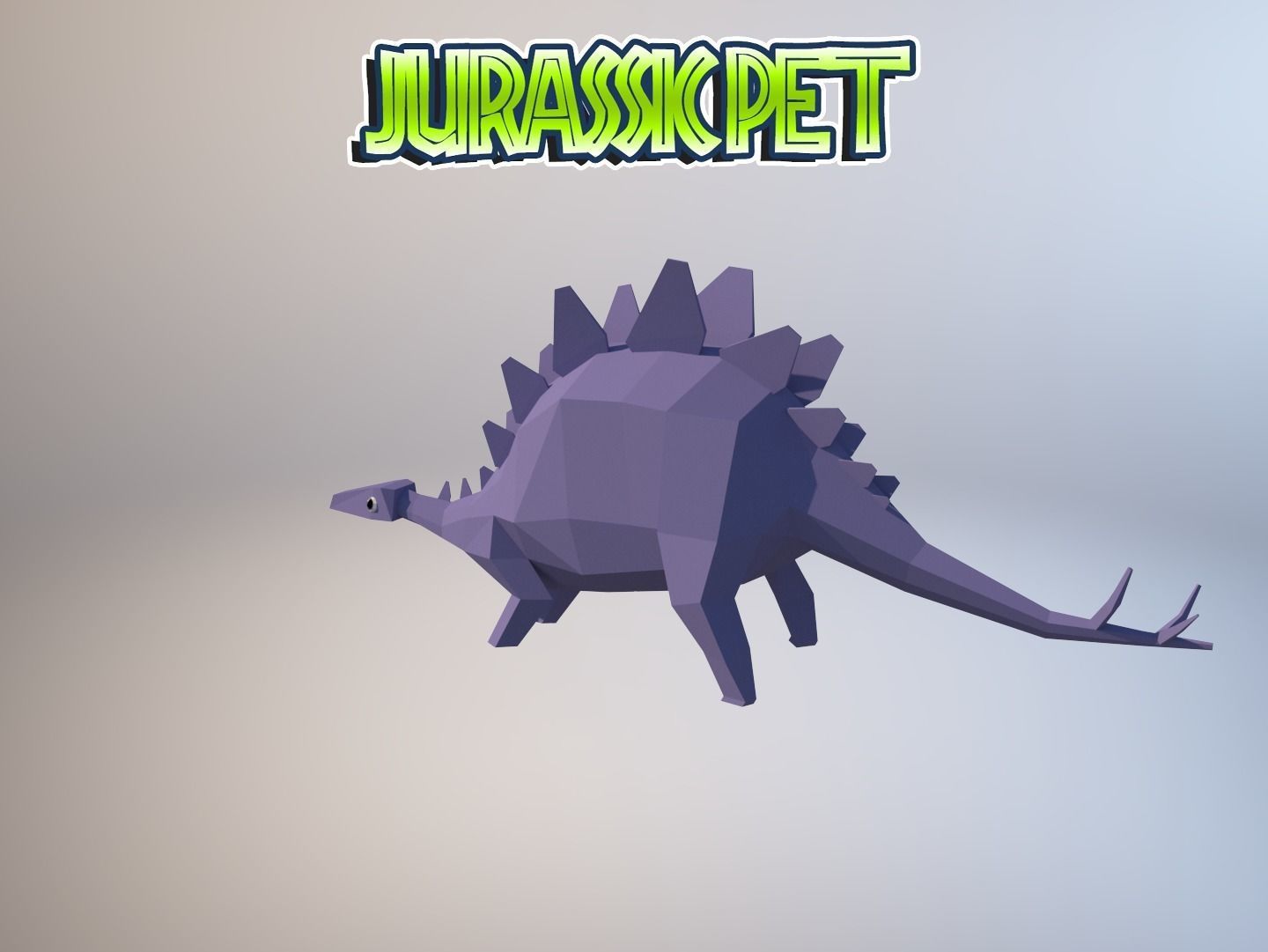 Stegosaurus jurassic pet Low-poly 3D model_3