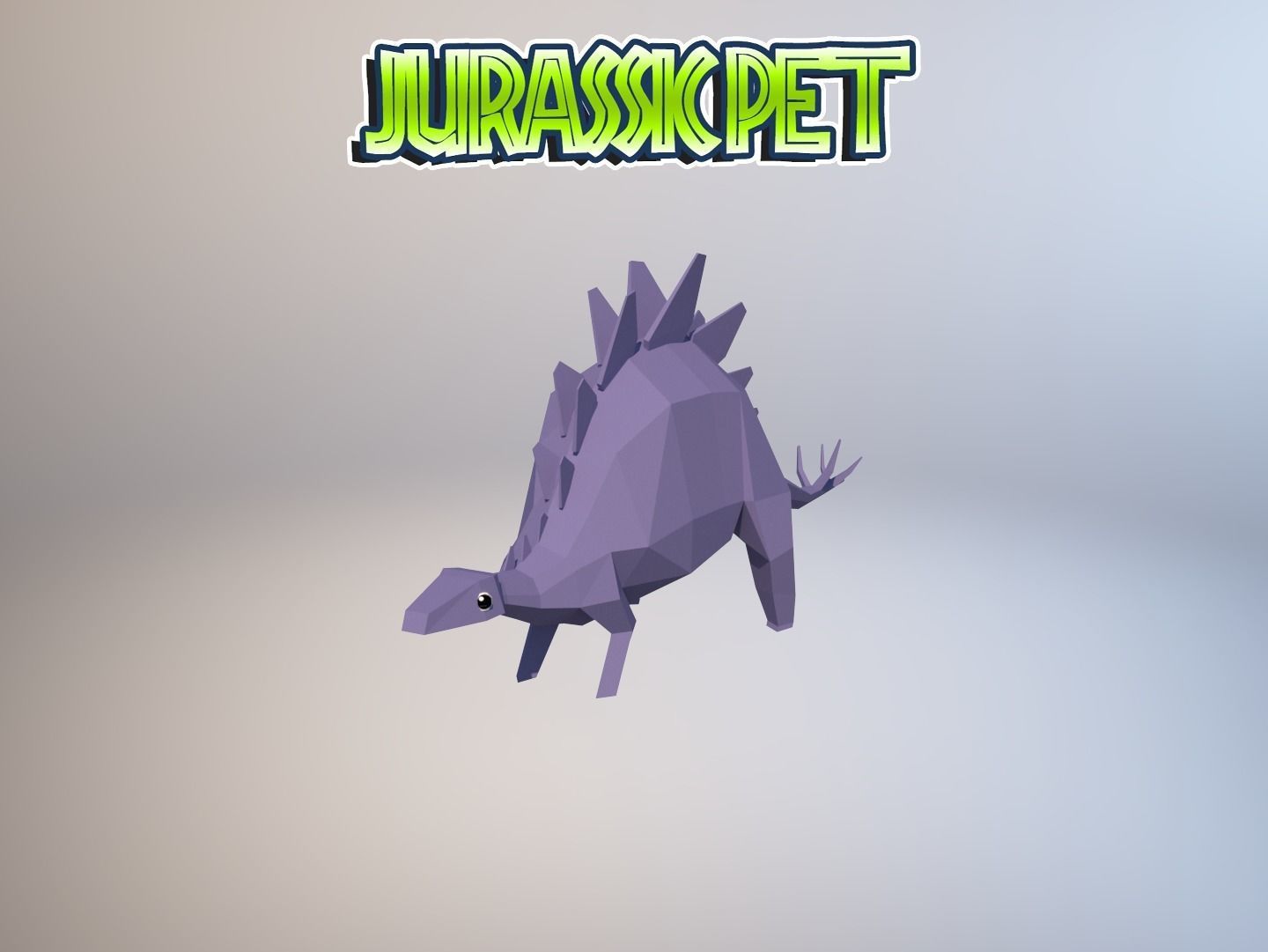 Stegosaurus jurassic pet Low-poly 3D model_26