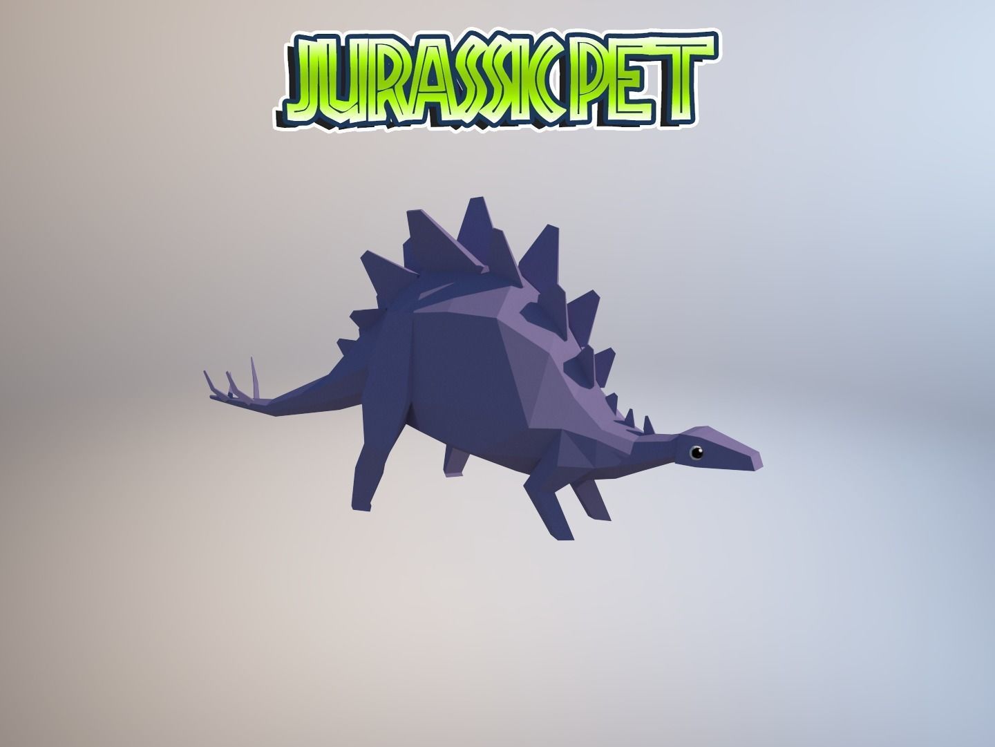 Stegosaurus jurassic pet Low-poly 3D model_19