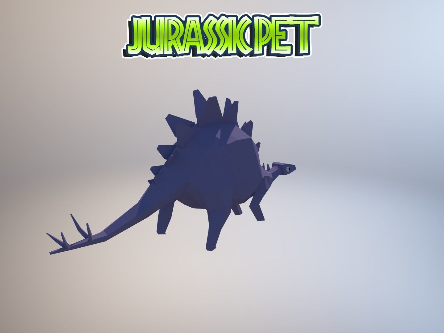 Stegosaurus jurassic pet Low-poly 3D model_12
