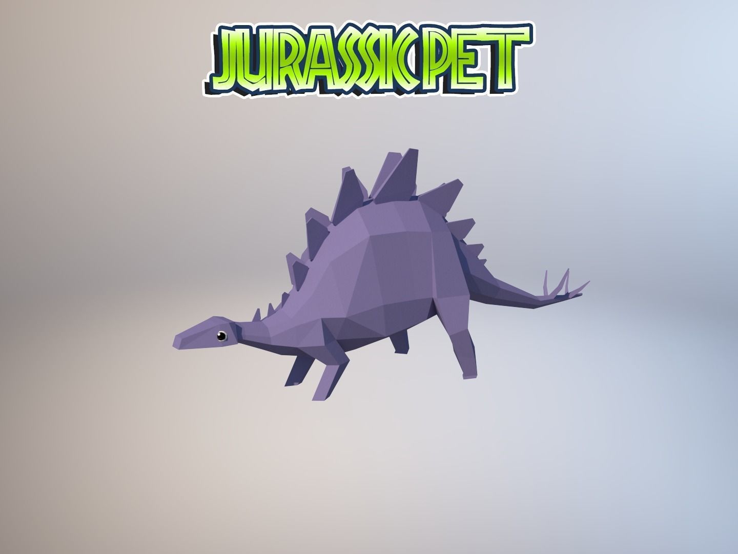 Stegosaurus jurassic pet Low-poly 3D model_28