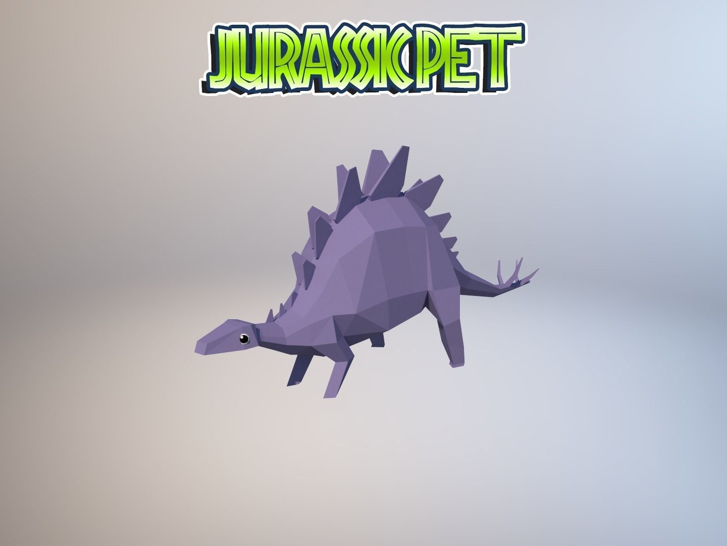 Stegosaurus jurassic pet Low-poly 3D model_27