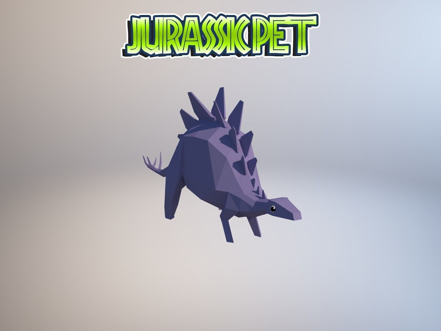 Stegosaurus jurassic pet Low-poly 3D model_21
