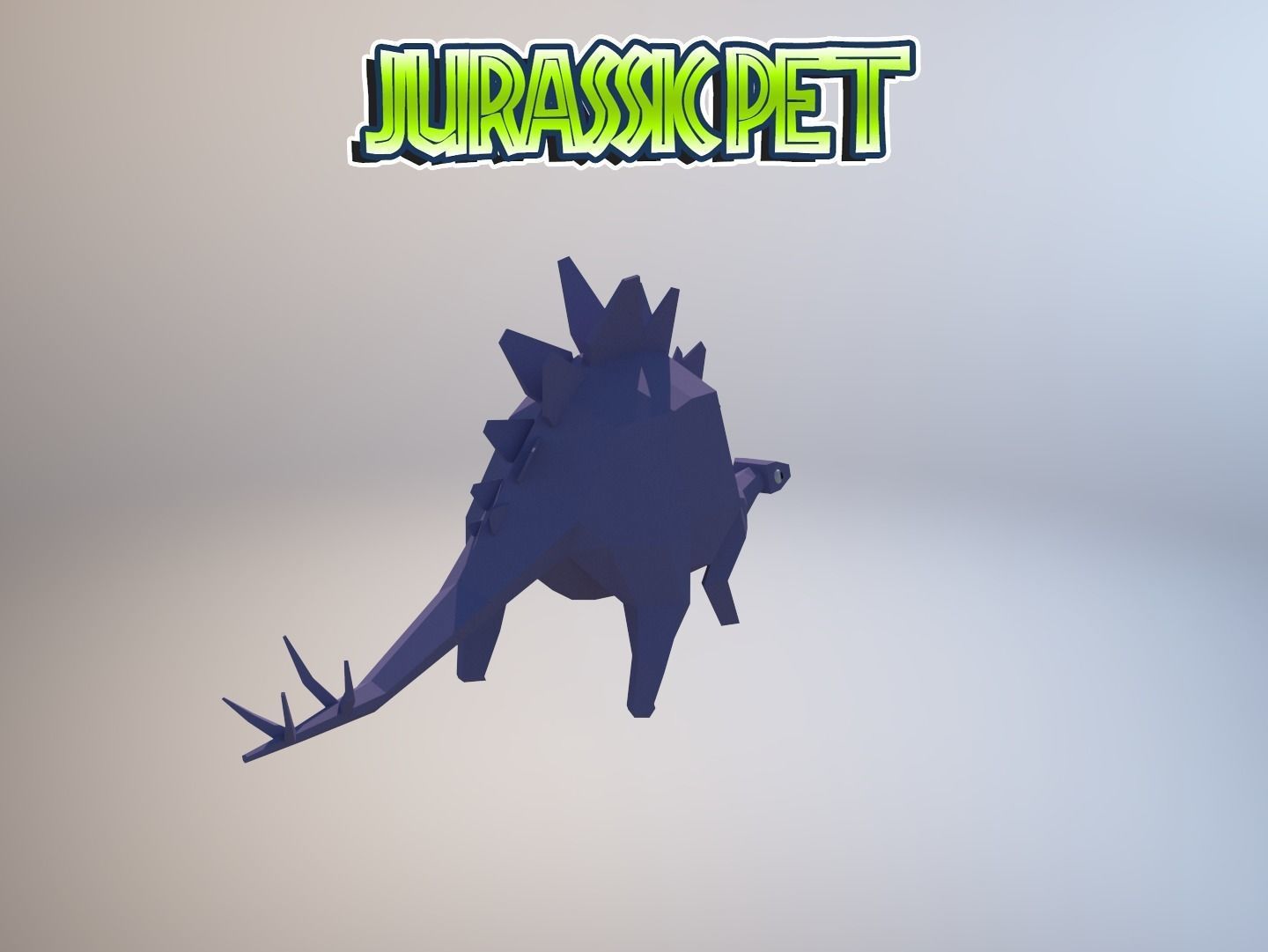 Stegosaurus jurassic pet Low-poly 3D model_11