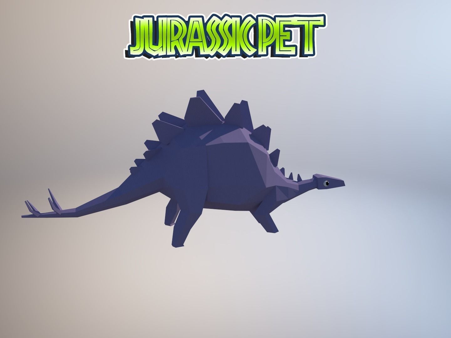 Stegosaurus jurassic pet Low-poly 3D model_15