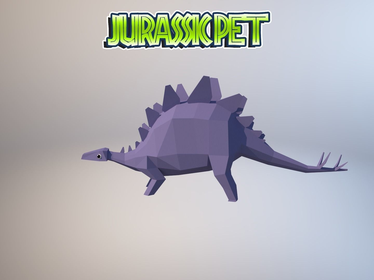 Stegosaurus jurassic pet Low-poly 3D model_30