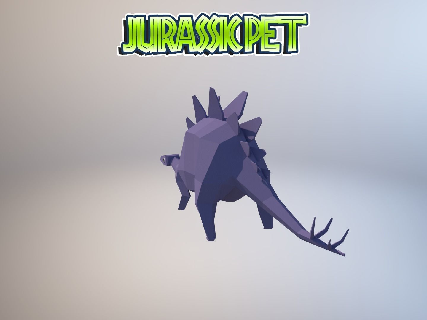 Stegosaurus jurassic pet Low-poly 3D model_6