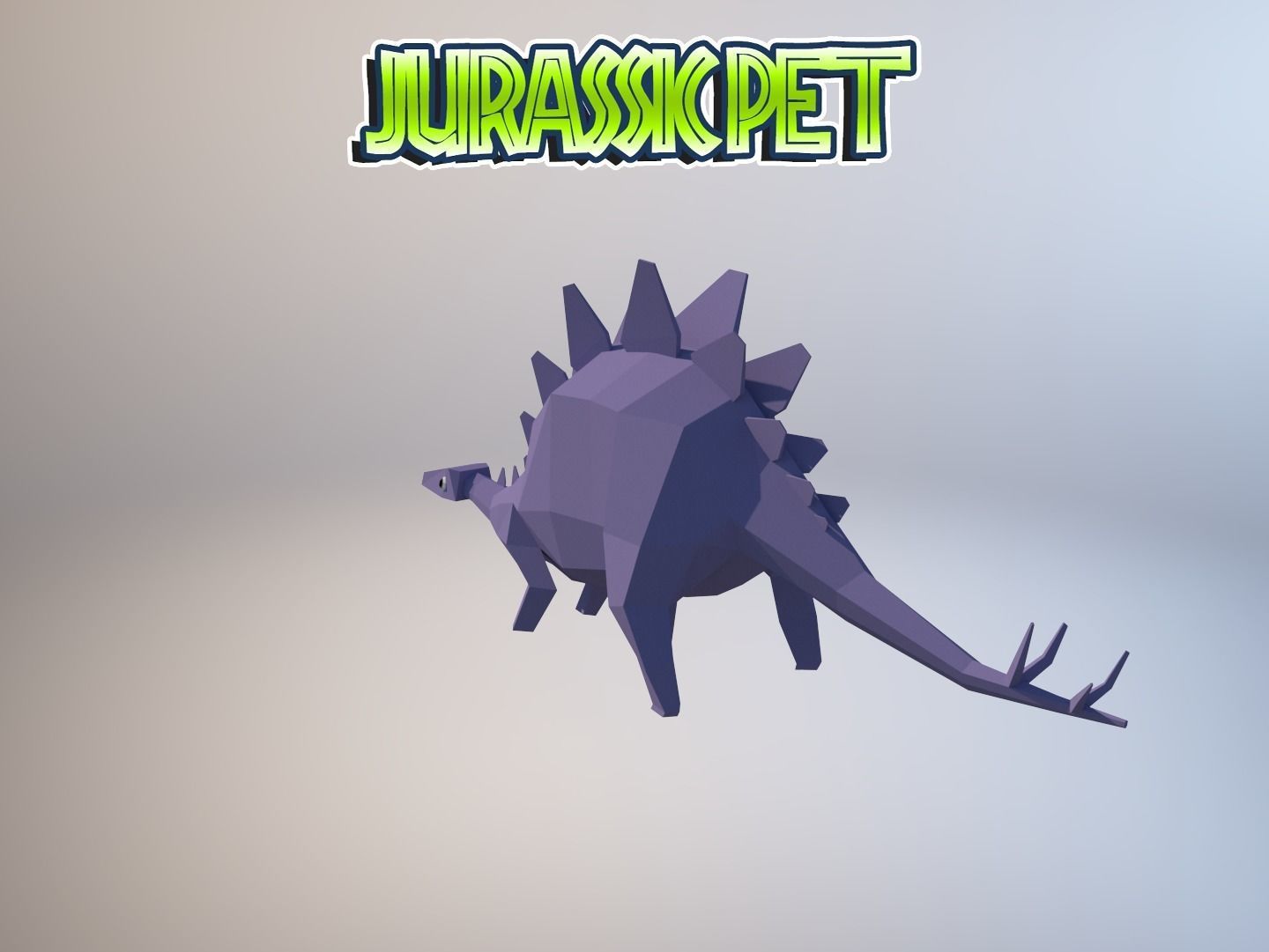 Stegosaurus jurassic pet Low-poly 3D model_5
