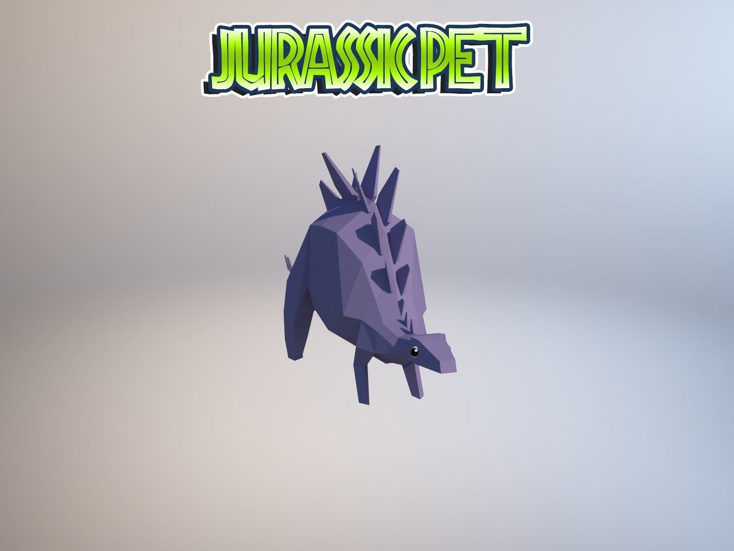 Stegosaurus jurassic pet Low-poly 3D model_22