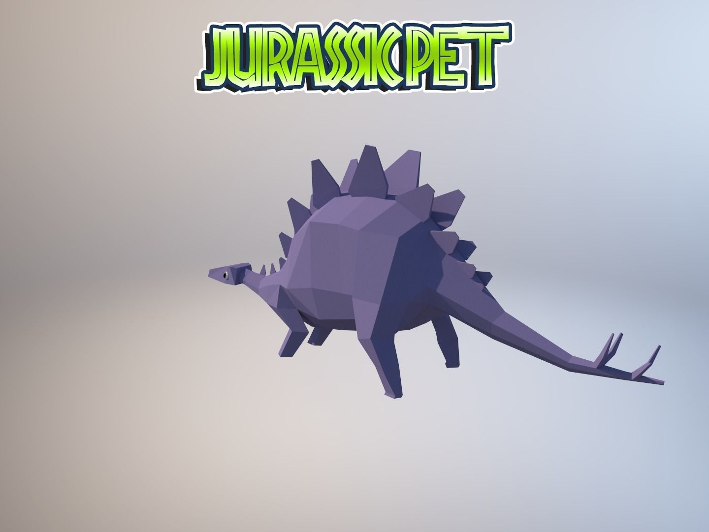 Stegosaurus jurassic pet Low-poly 3D model_4