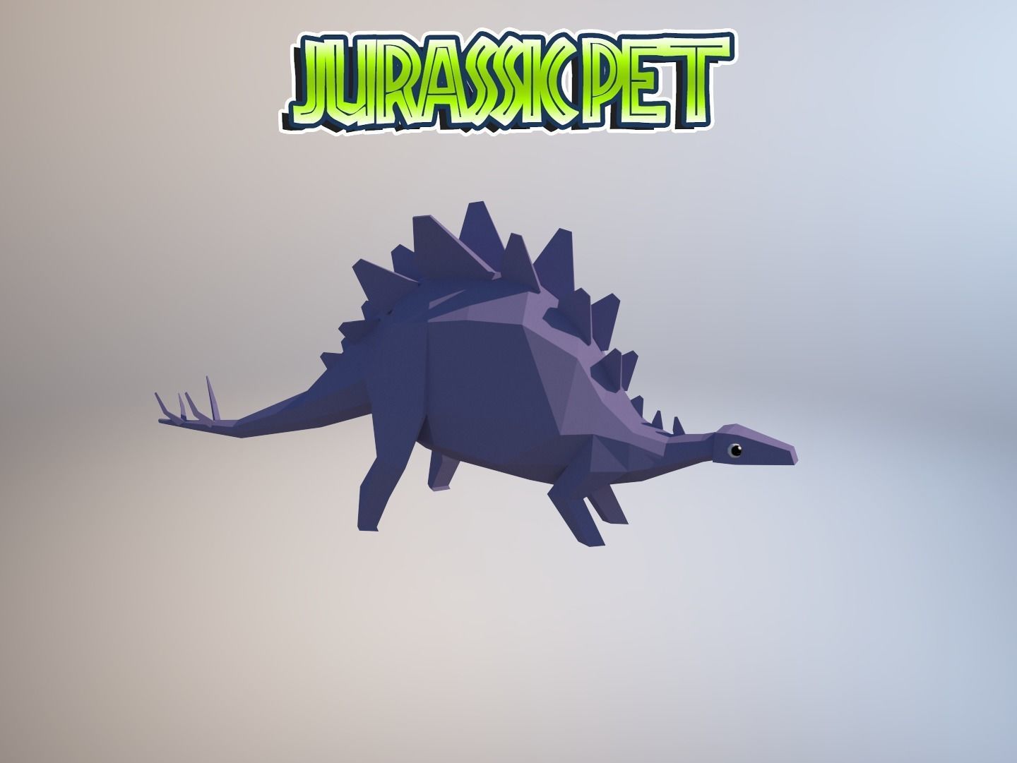Stegosaurus jurassic pet Low-poly 3D model_18