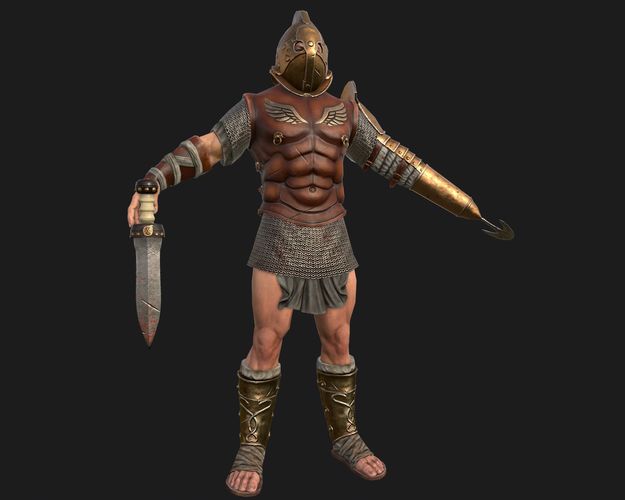 gladiator greek warrior Low-poly 3D model