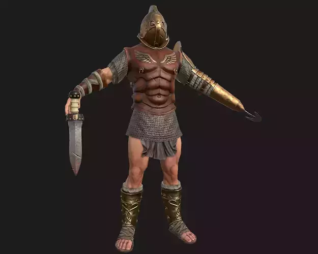 gladiator greek warrior Low-poly 3D model