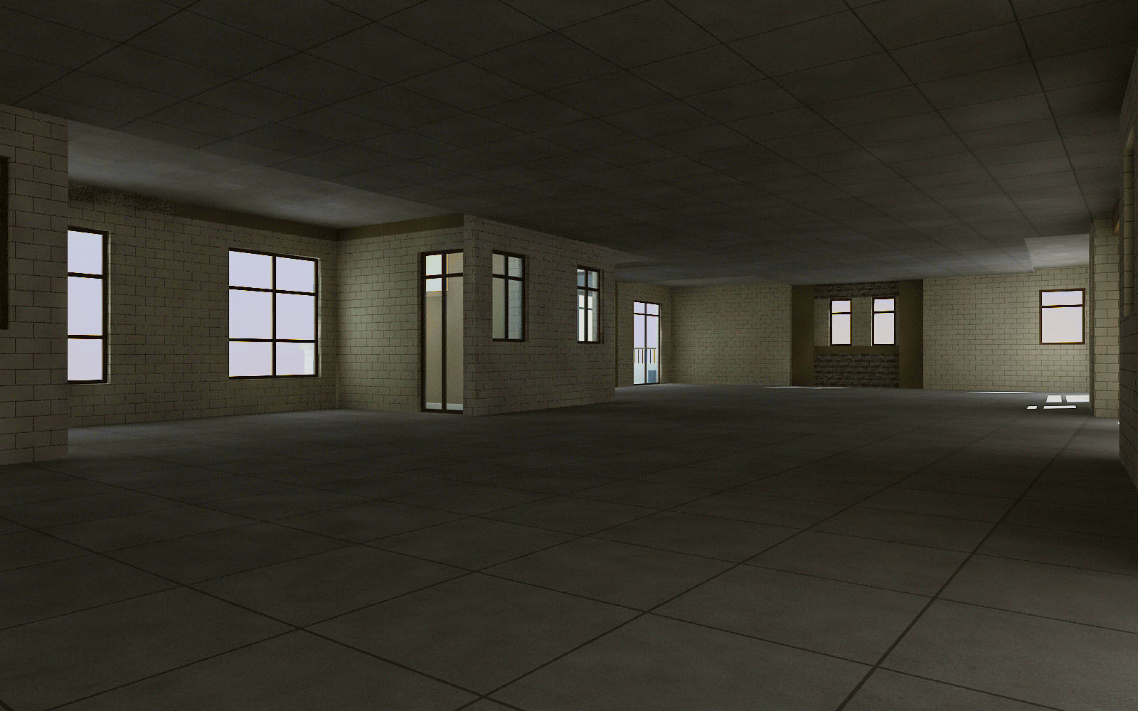 TOWNHOUSES house Low-poly 3D model_4