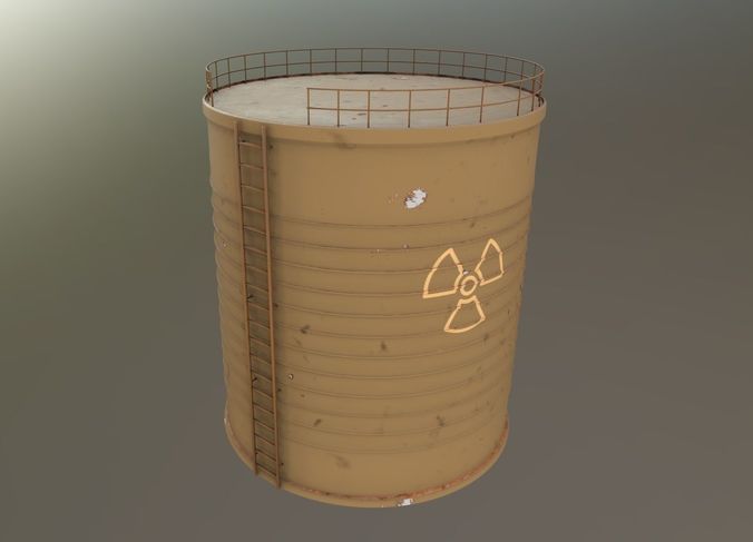 Game ready Oil barrel Low-poly 3D model