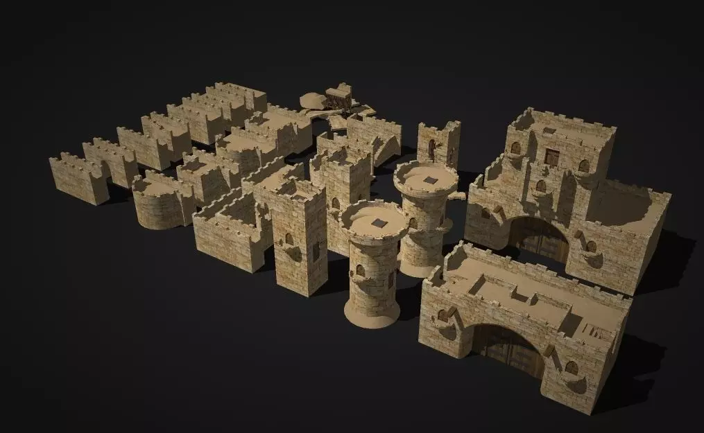 castle wall collection 3D model