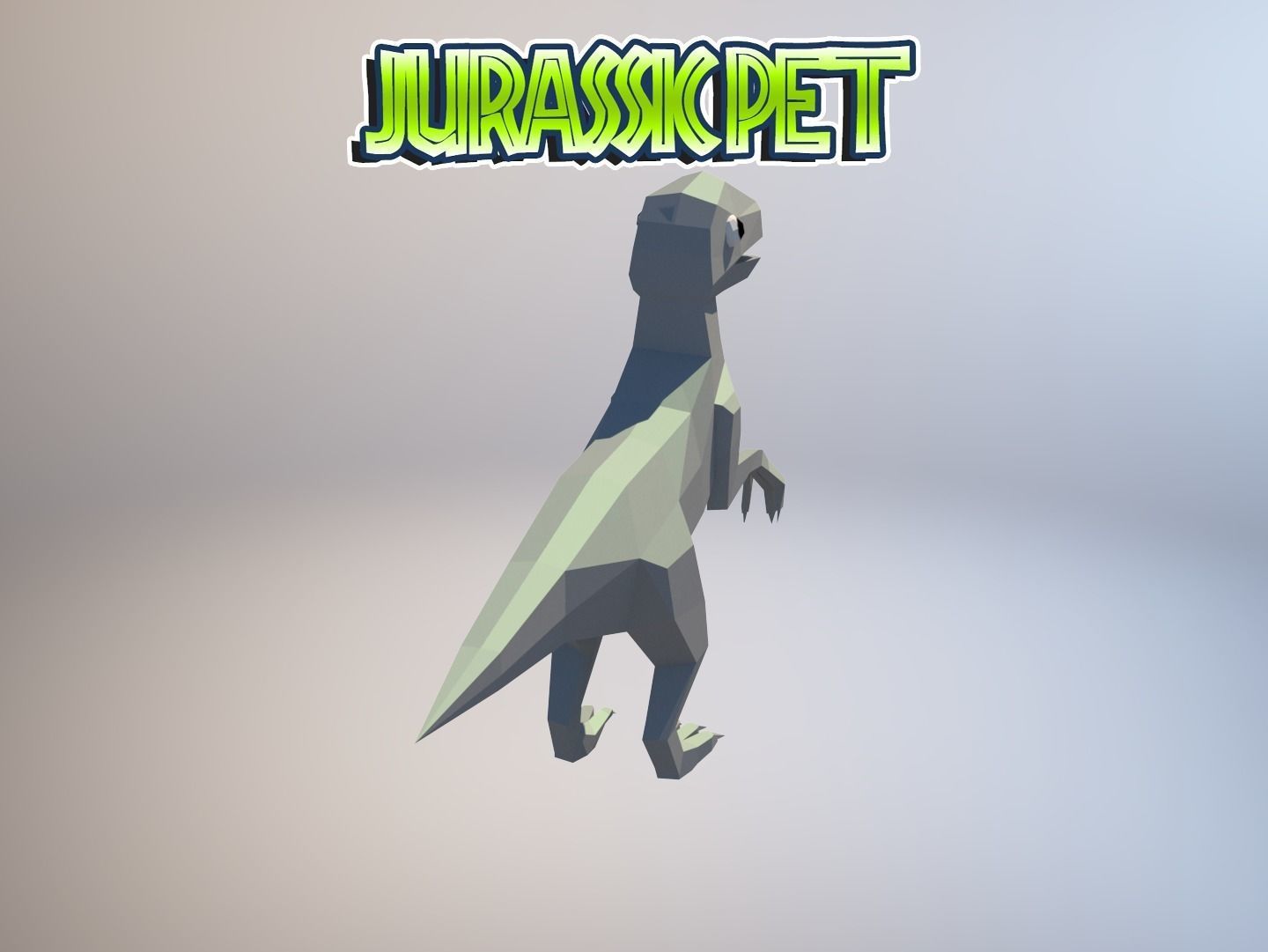 Velociraptor jurassic pet Low-poly 3D model_10