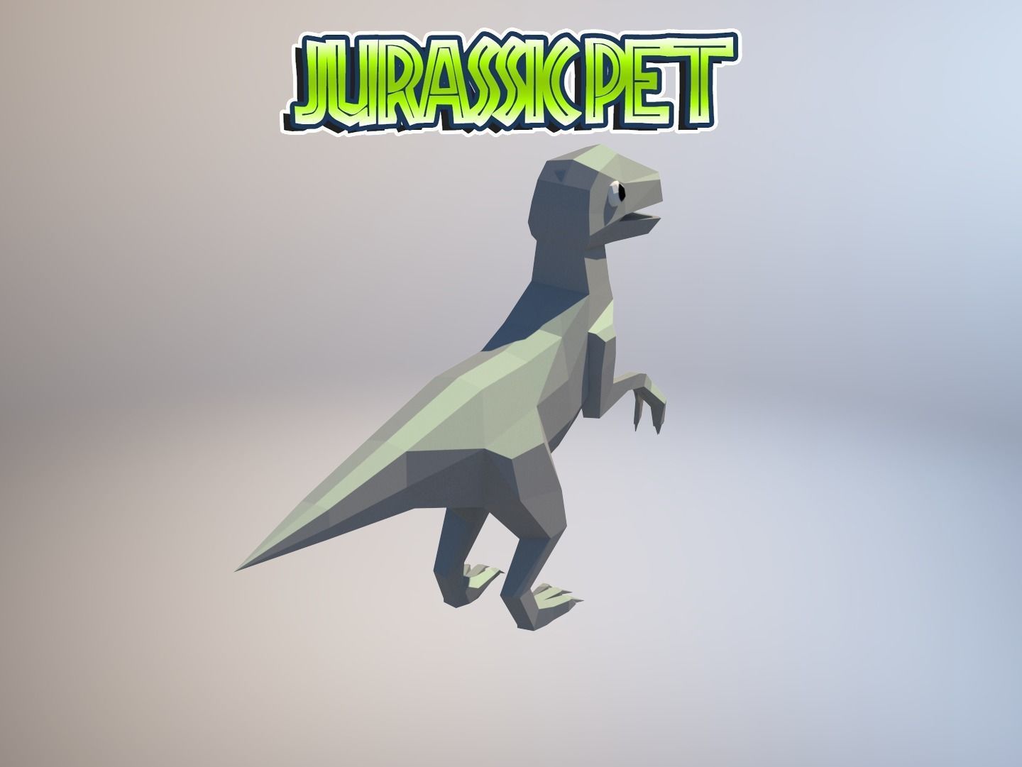 Velociraptor jurassic pet Low-poly 3D model_11